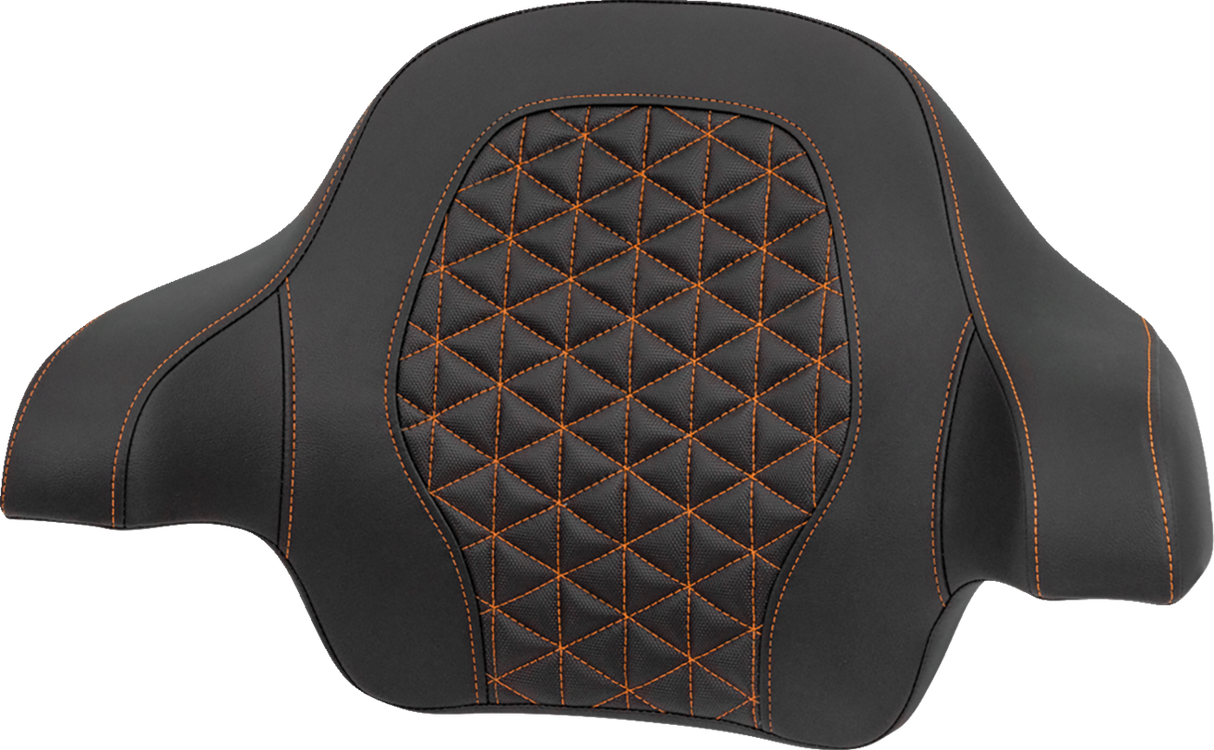 SADDLEMEN Tour-Pak® Passenger Pad - Tri-Gripper - Orange Stitch - FLH/FLT '14-'25 814-07-15603