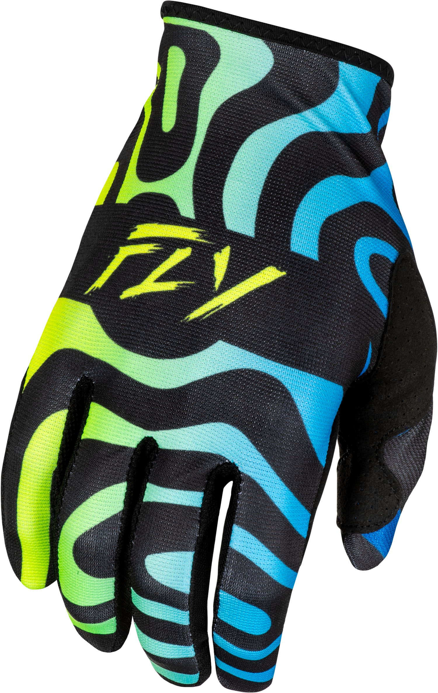 Lite Zen Gloves Black/Blue/Hi Vis Sm - Cycle City Outdoors