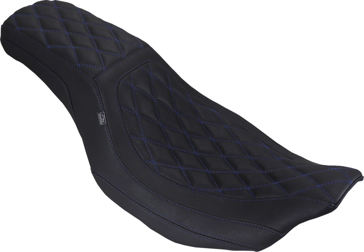 MUSTANG Low Squareback Seat - Double Diamond - Sky Blue Stitch - FLH/FLT '23-'25 88514 SB