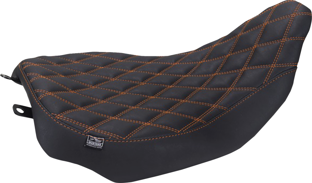 MUSTANG Runaround™ Solo Seat - Double Diamond - Mandarin Orange Stitch - FLT/FLH '23-'25 88020MO