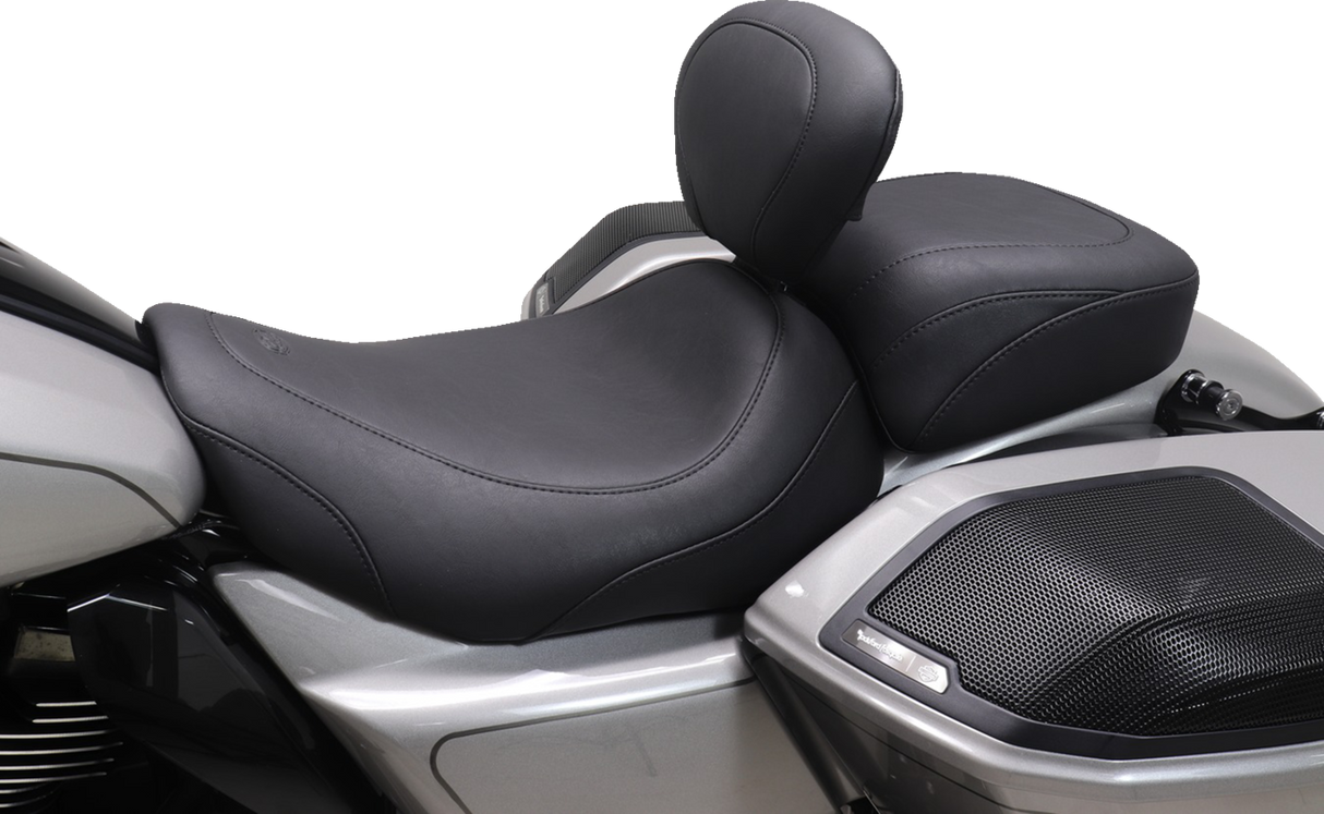 MUSTANG Wide Tripper™ Solo Seat - Backrest Receiver - Black Stitch - FLT/FLH '23-'25 89402