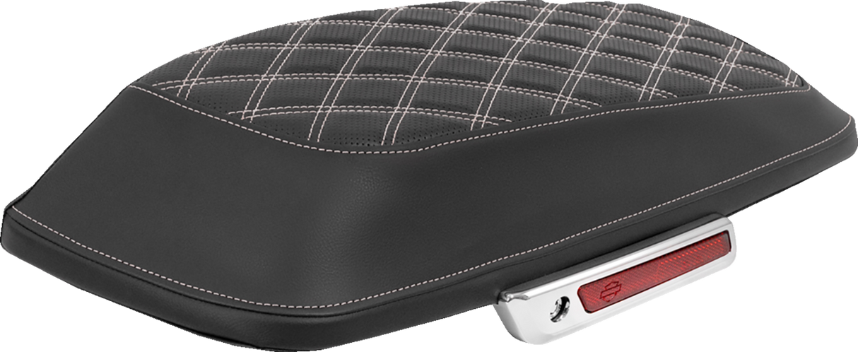 SADDLEMEN Saddlebag Lid Covers - Lattice - White Stitch - FLH/FLT '14-'25 L870-14-18406