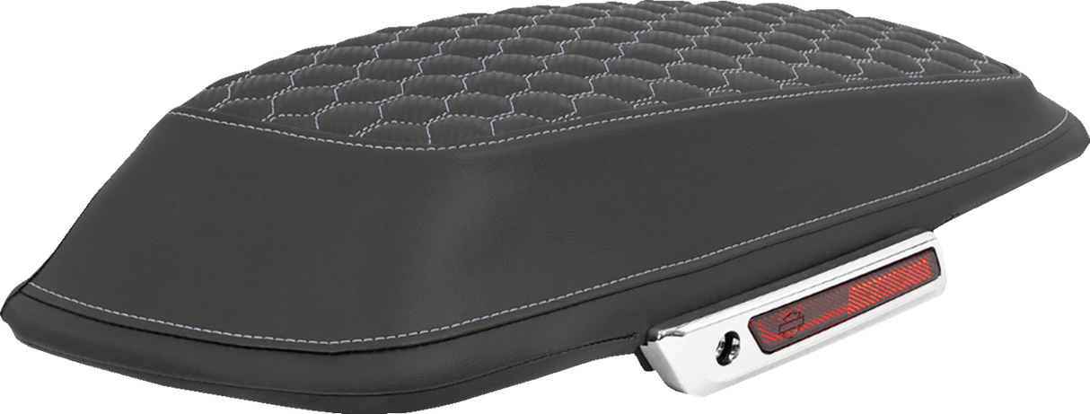 SADDLEMEN Saddlebag Lid Covers - Honeycomb - Silver Stitch - FLT/FLH '14-'25 L870-14-19005