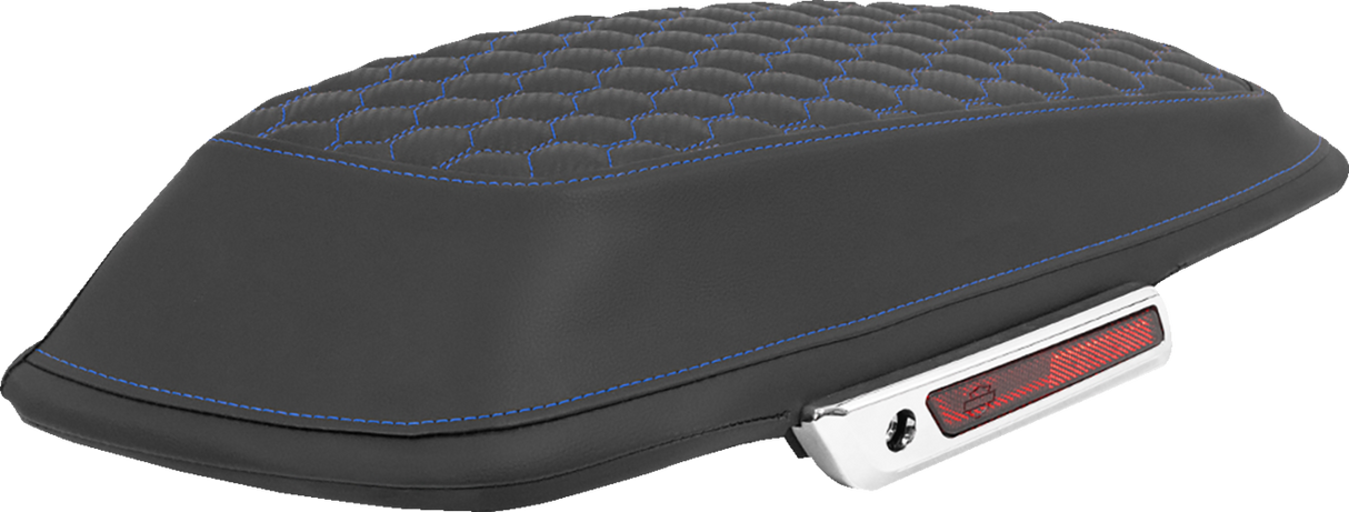 SADDLEMEN Saddlebag Lid Covers - Honeycomb - Blue Stitch - FLT/FLH '14-'25 L870-14-19001