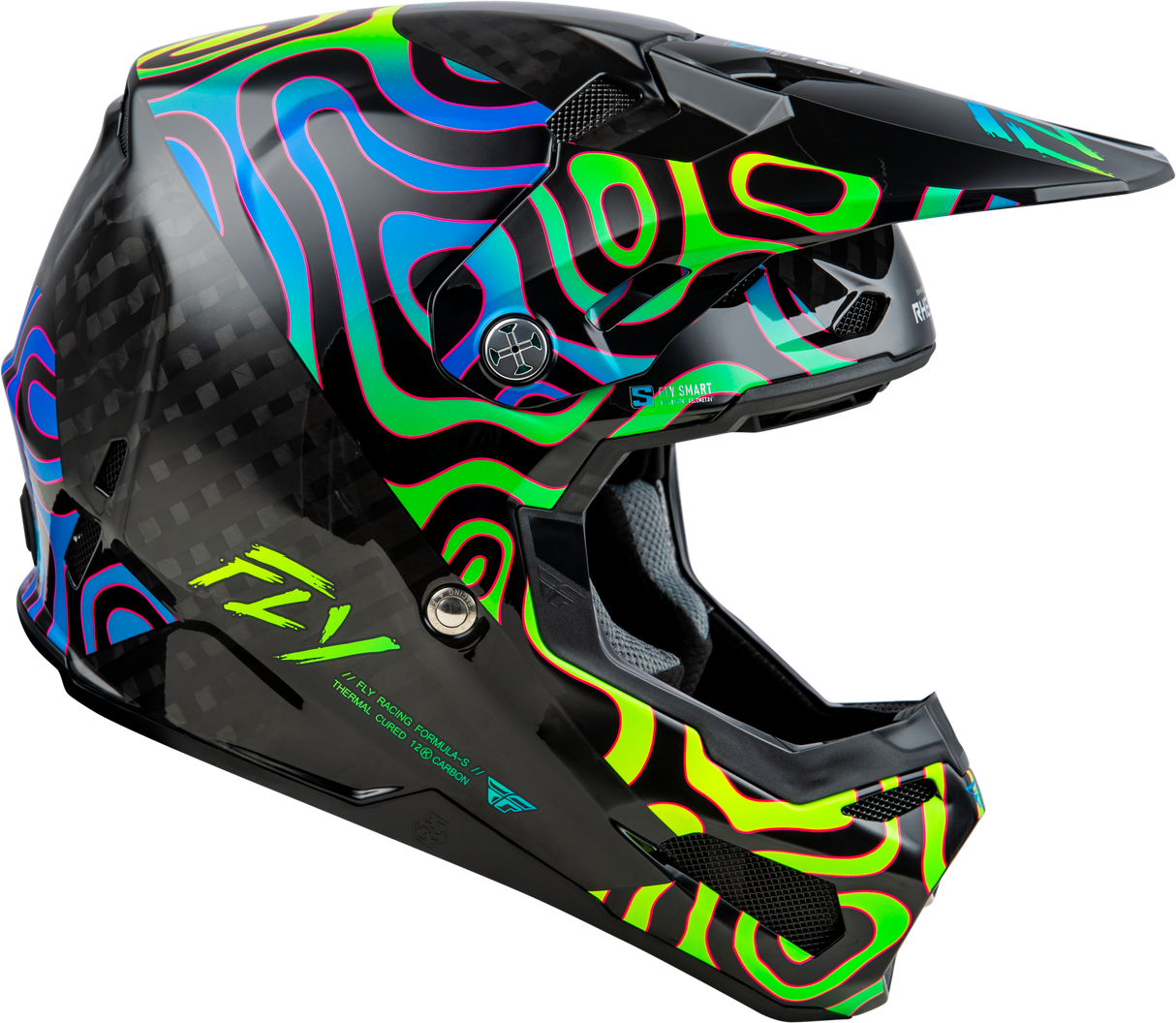 Formula S Carbon Zen Helmet Black Carbon/Blue/Yellow Xs - Cycle City Outdoors
