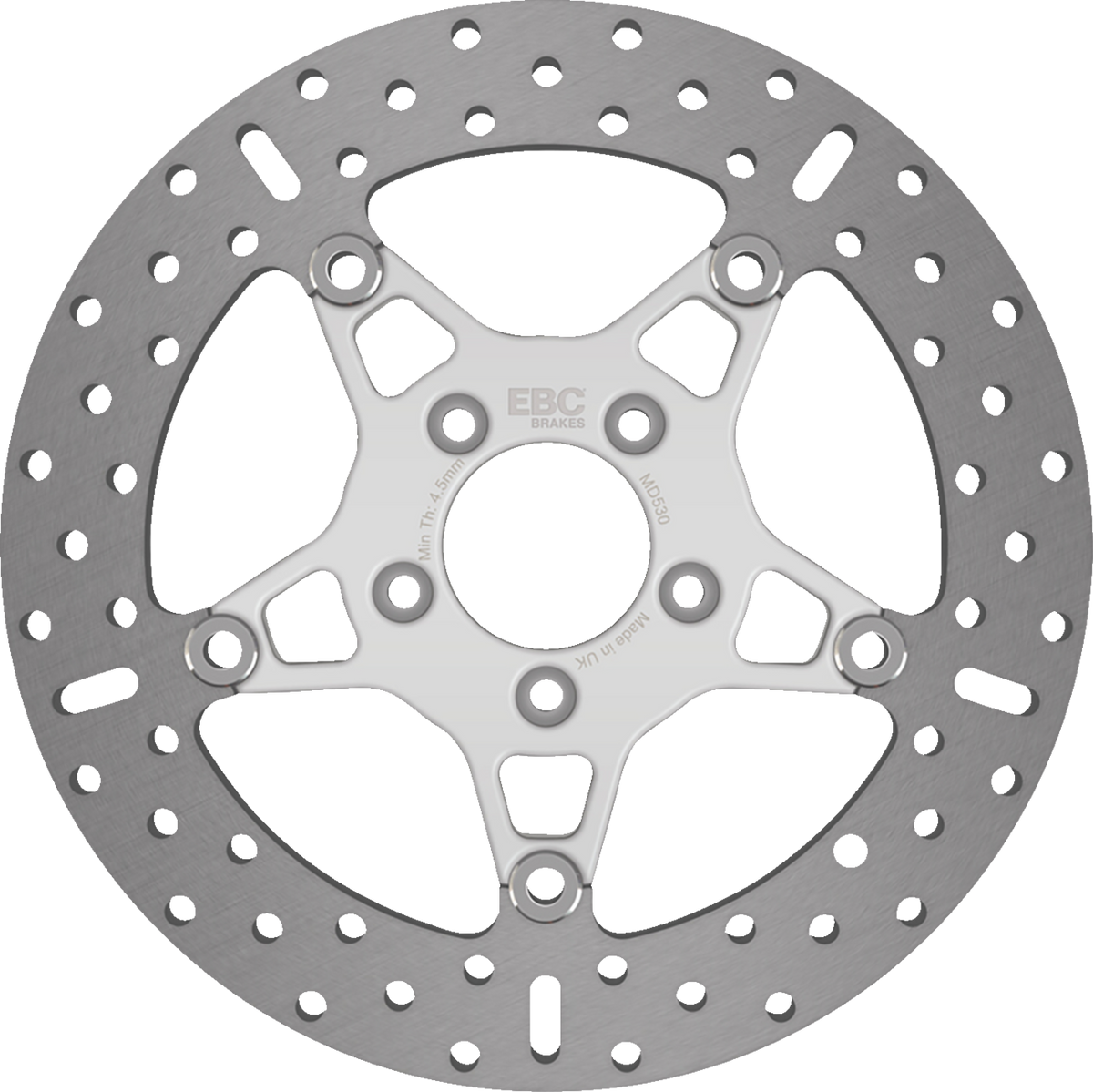 EBC Brake Rotor, Front - MD530 (Harley-Davidson FLHTCUTG Tri Glide Ultra / FLRT Freewheeler / Iron 883 2008–2024)