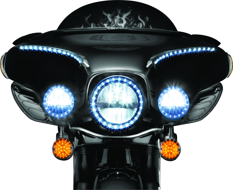 Kuryakyn LED Halo Trim Ring For 7inch Headlight 83-13 Touring Models Chrome - Cycle City Outdoors