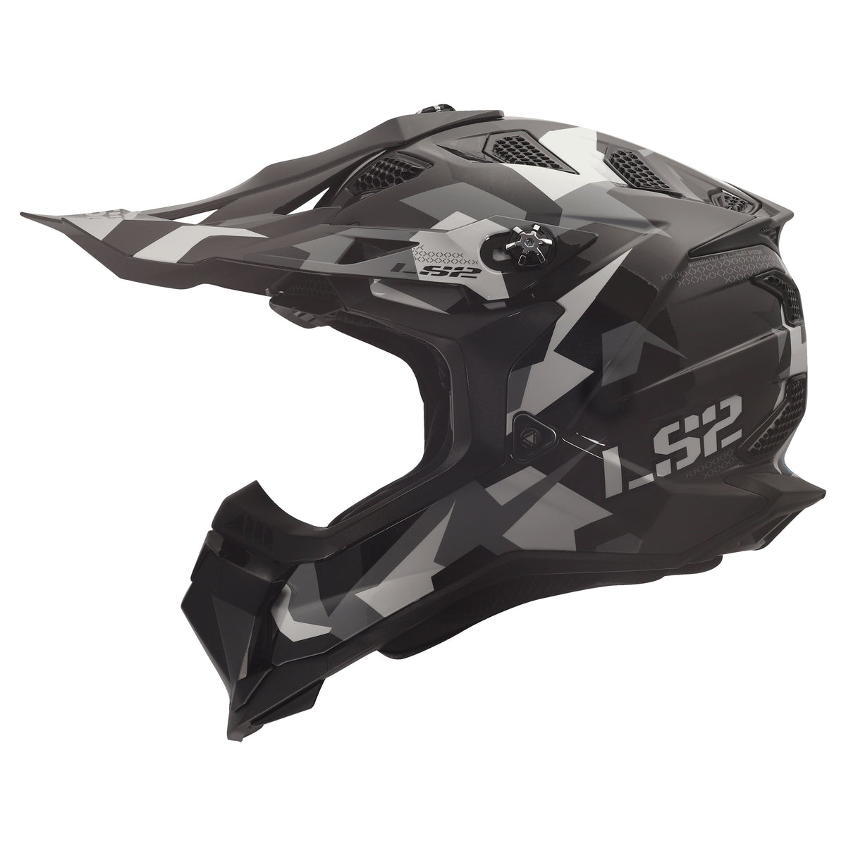LS2 Subverter EVO Motocross Helmet | Vector | Gloss Black/Gray/White | XS–3XL | 700-1231