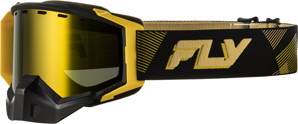 Zone Elite Sn Goggle Blk/Gold W/Gold Mir/Plrzd Yellow Lens