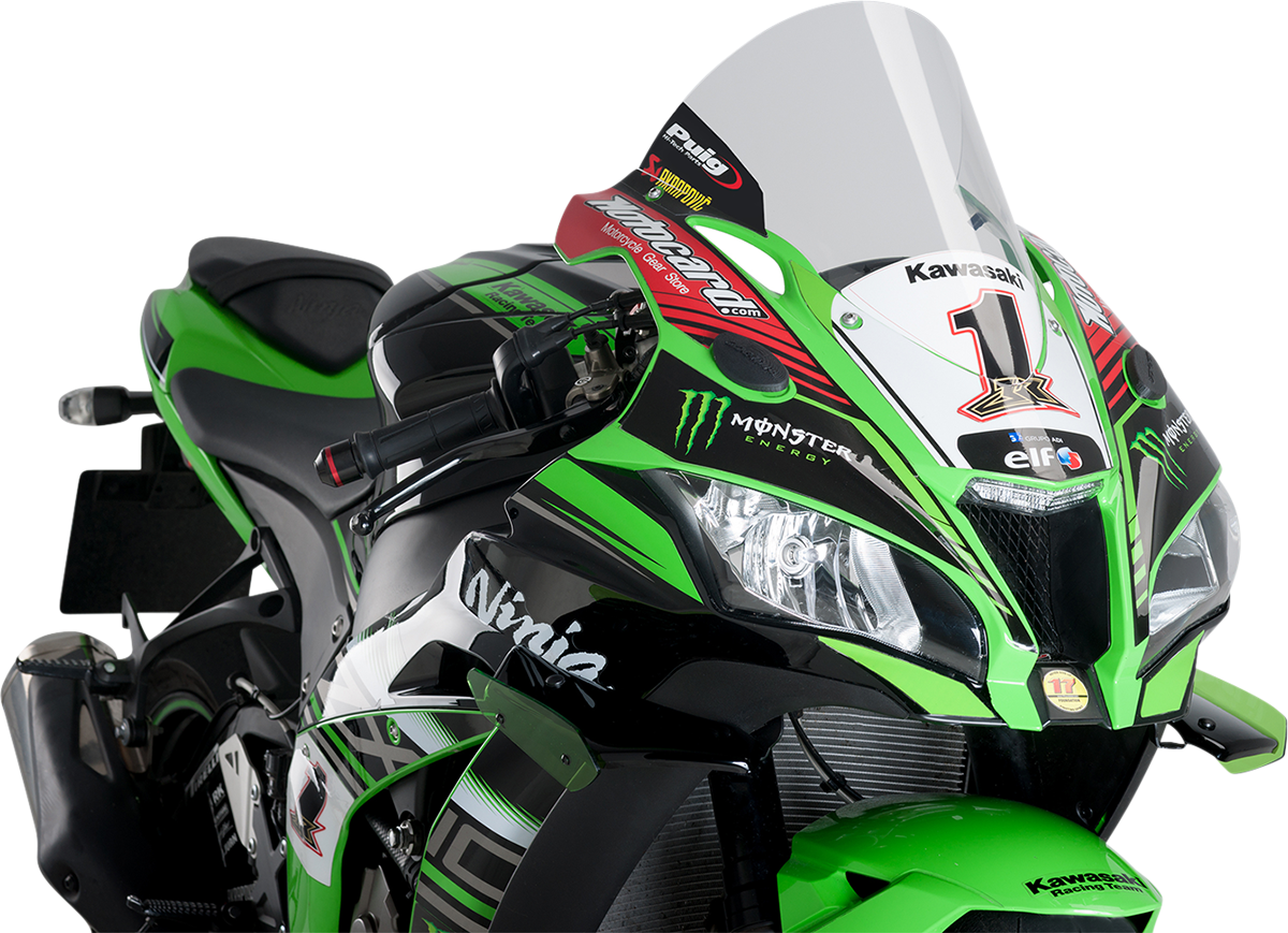 Puig Hi-Tech Parts 9849W Race Windscreen - 14-1/4" - Clear - Kawasaki | Street