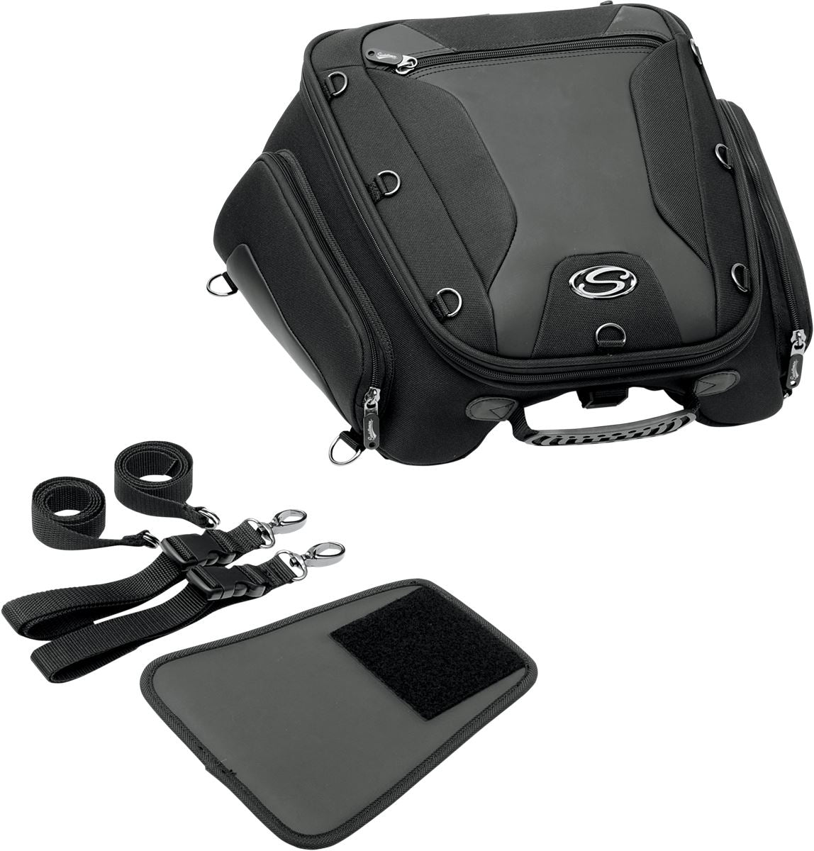 Saddlemen Sport Tunnel Motorcycle Tail Bag | Standard, Expandable Pockets & Integrated Rain Cover