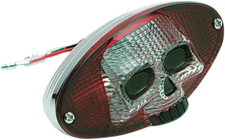 DRAG SPECIALTIES Taillight - Red Cat Eye with Skull Face 12-0403RCR-BC3 - Cycle City Outdoors