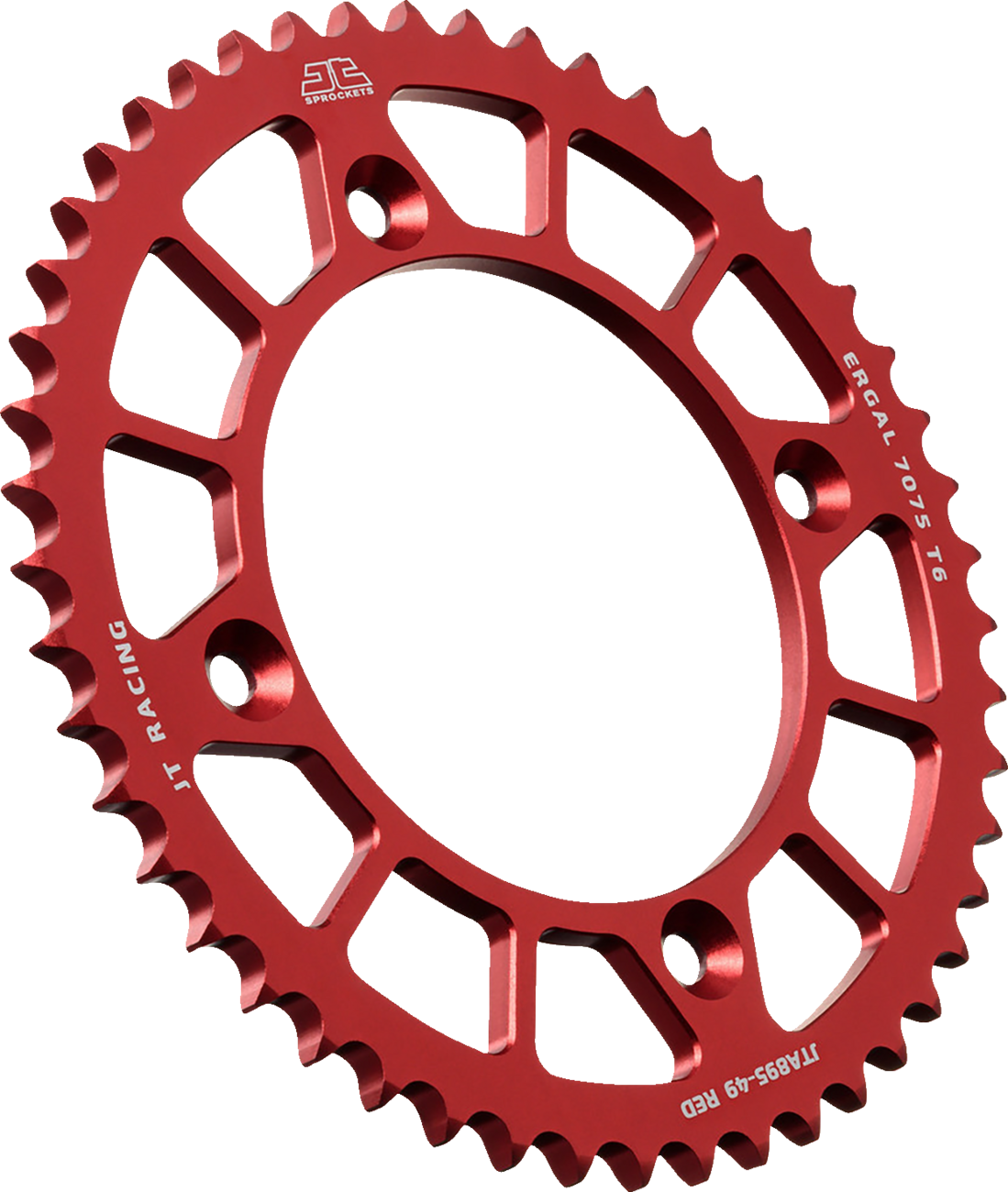 JT SPROCKETS JTA895.49RED Rear Sprocket - Aluminum - 49 Tooth - Red - Gas Gas/Husqvarna/KTM | Off-Road