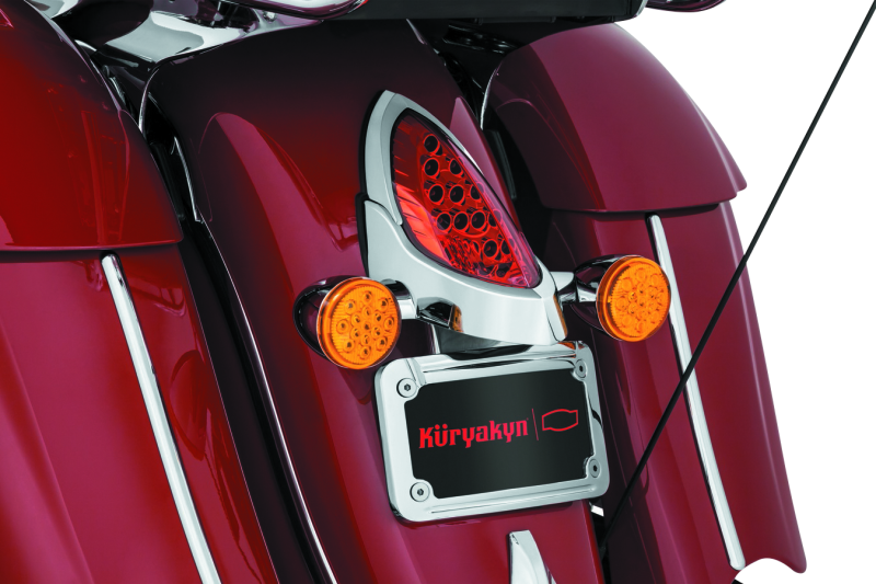 Kuryakyn L.E.D. Curved License Plate Frame Indian Chrome - Cycle City Outdoors