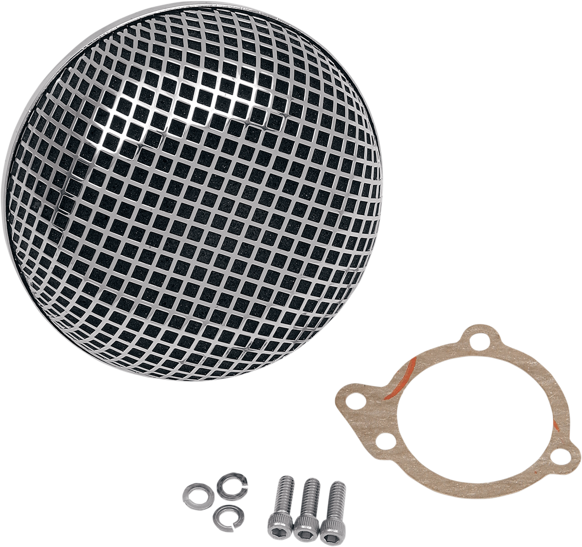 DRAG SPECIALTIES "Bob" Retro-Style Air Cleaner Kit - Chrome 14-0110SS