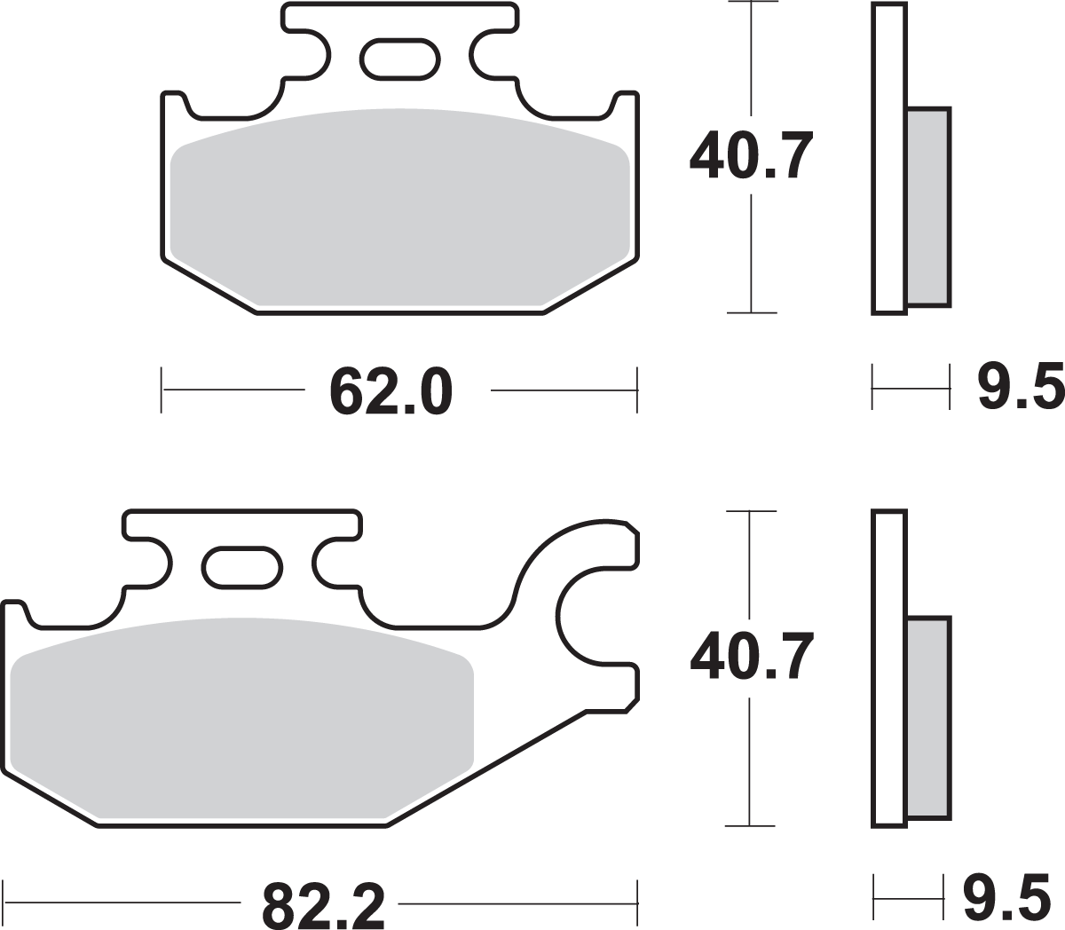 SBS Sintered Brake Pads - 754SI (Can-Am / Yamaha / John Deere 2000–2016)