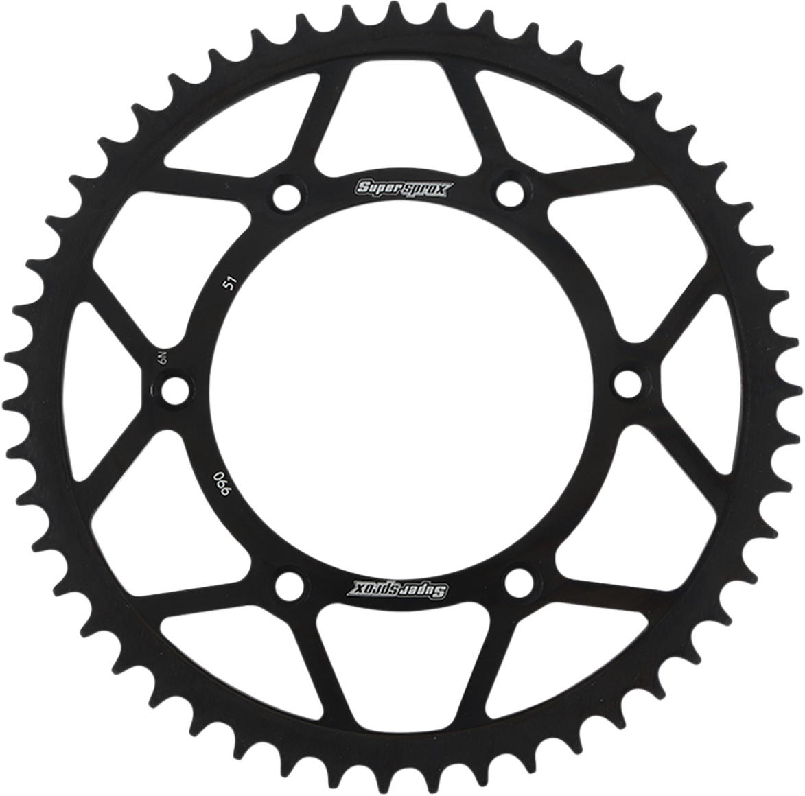 SUPERSPROX RFE-990-51-BLK Steel Rear Sprocket - 51 Tooth | Off-Road/Street