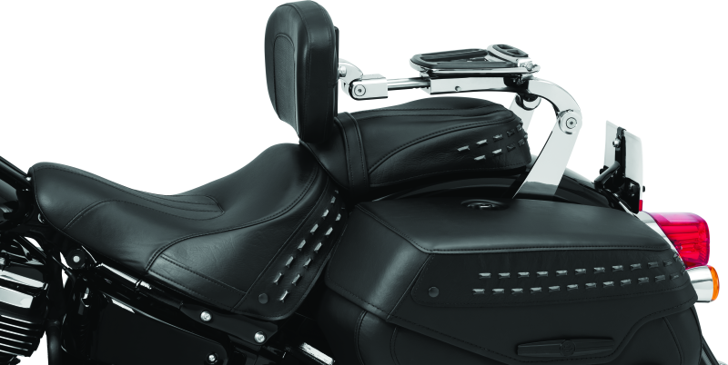 Kuryakyn Fixed Mounts Multi-Purpose Driver & Passenger Backrest 18-Up Softail Black - Cycle City Outdoors