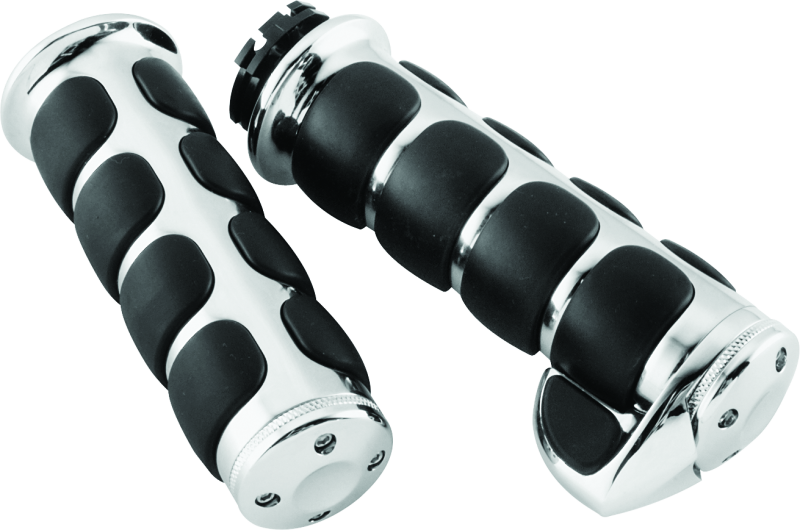 Kuryakyn Premium ISO Grips With Throttle Boss Dual Cable Chrome - Cycle City Outdoors
