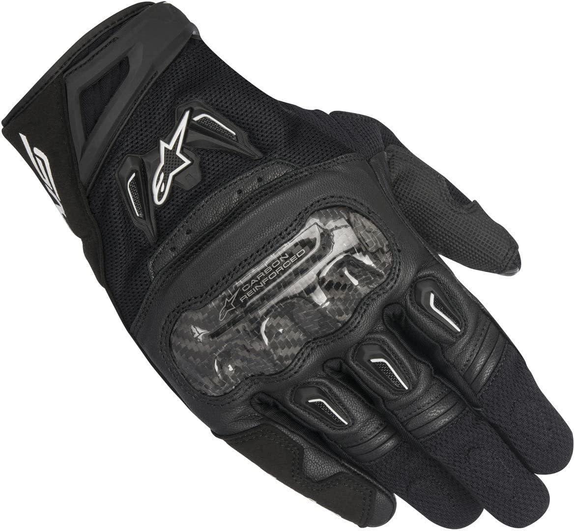 Alpinestars SMX-2 Air Carbon V2 Gloves - Black, XL Full-Grain Leather & 3D Mesh, Carbon Knuckle Protection, Touchscreen Compatible, Pre-Curved Design (open box)