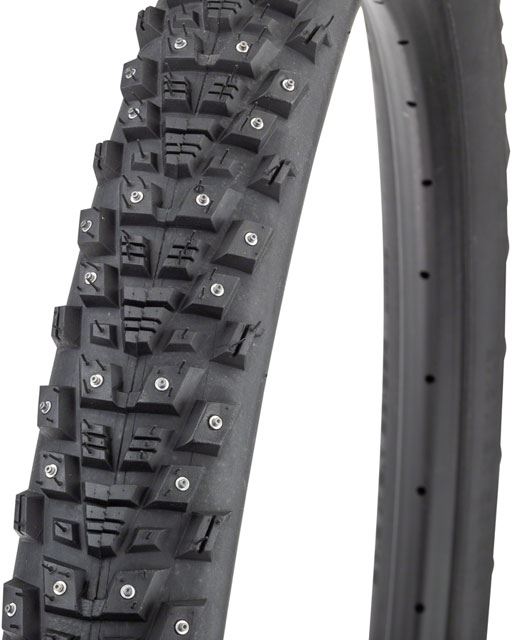 45NRTH Kahva Studded Winter Tire - 27.5x2.1 Black | 240 Concave Carbide Studs | 60 TPI Tubeless