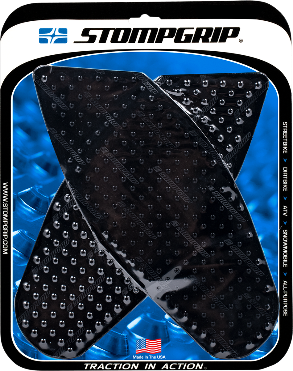 STOMPGRIP 55-10-0054B Tank Grips - Volcano - Black - Suzuki - GS '08-'10 | Street