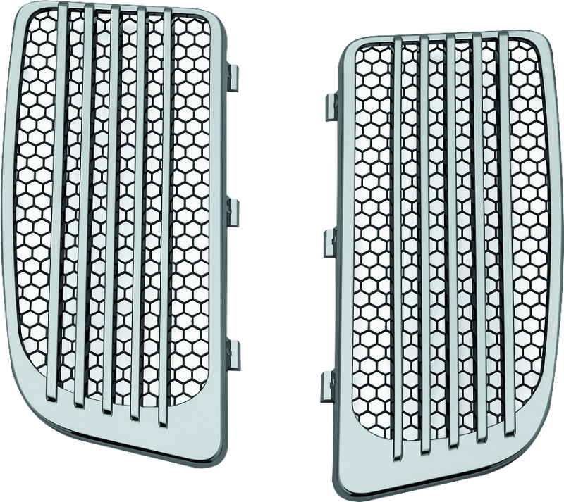 Kuryakyn Radiator Grills For Twin Cooled Models Chrome & Black (Pair) - Cycle City Outdoors