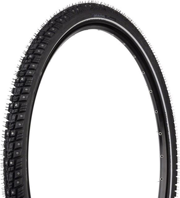 45NRTH Gravdal Studded Winter Road Tire - 700x45 | 240 Carbide Steel Studs | 33 TPI