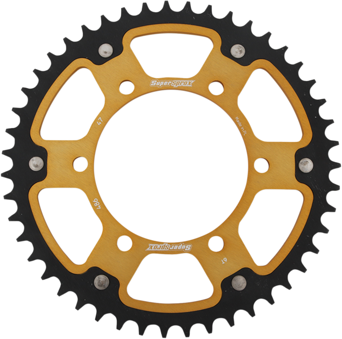 SUPERSPROX RST-486-47-GLD Stealth Rear Sprocket - 47 Tooth - Gold - Kawasaki/Yamaha/Suzuki | Street