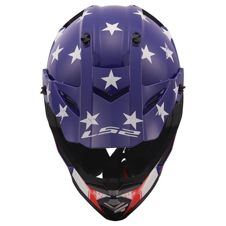 LS2 Gate Youth Battle Scar MX Helmet Gloss Red White Blue