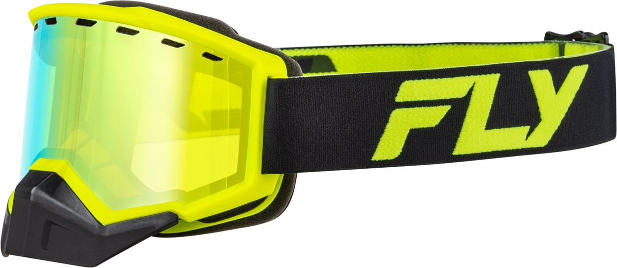Focus Snow Goggle Black/Hi Vis W/ Gold Mirror/Yellow Lens - Cycle City Outdoors