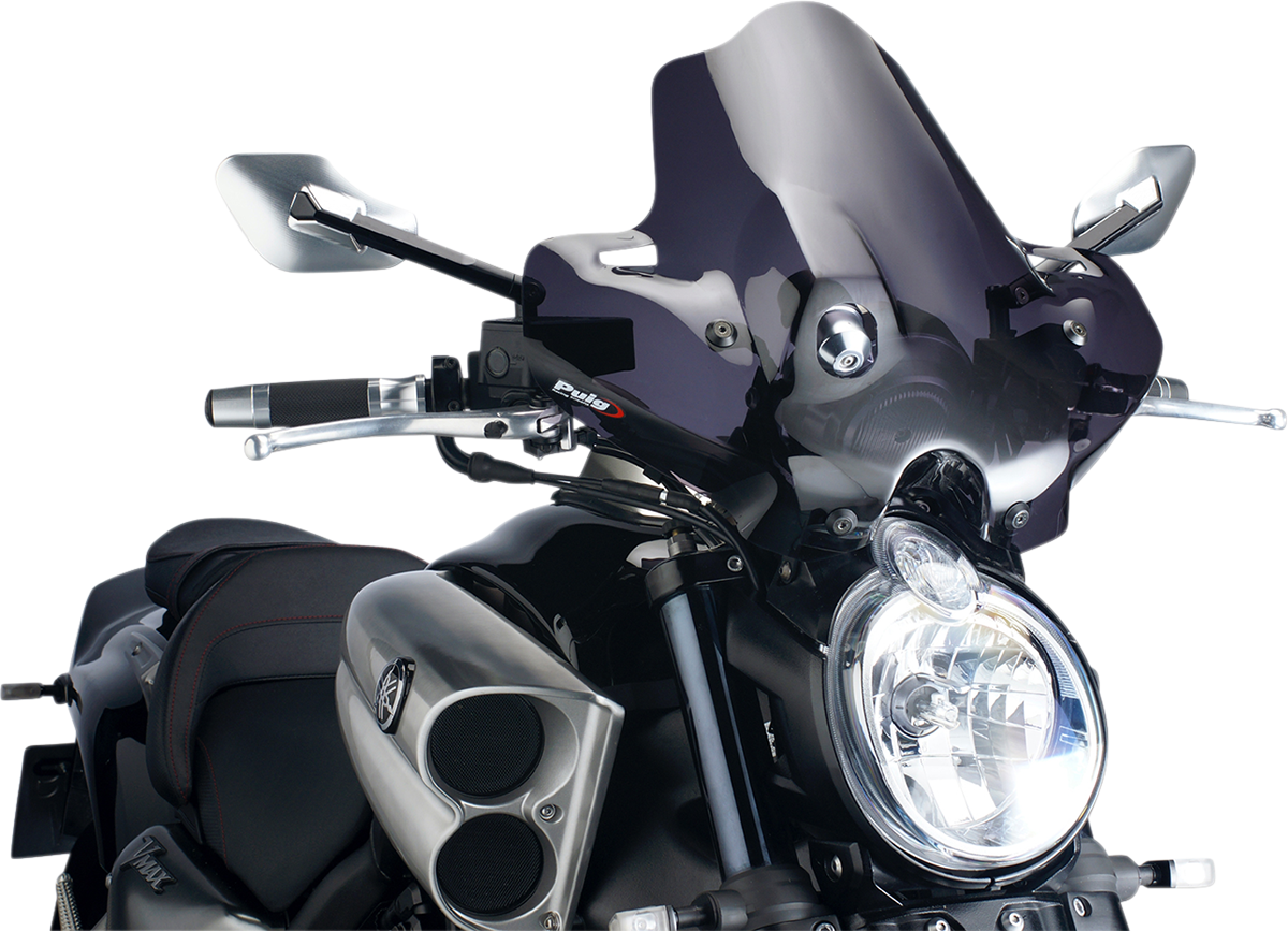 Puig Hi-Tech Parts 4952F New Generation Windscreen - 16-1/2" - Dark Smoke - V-Max | Street