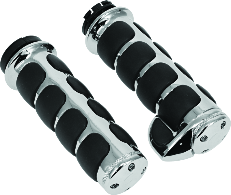 Kuryakyn Premium ISO Grips With Throttle Boss Dual Cable Chrome - Cycle City Outdoors