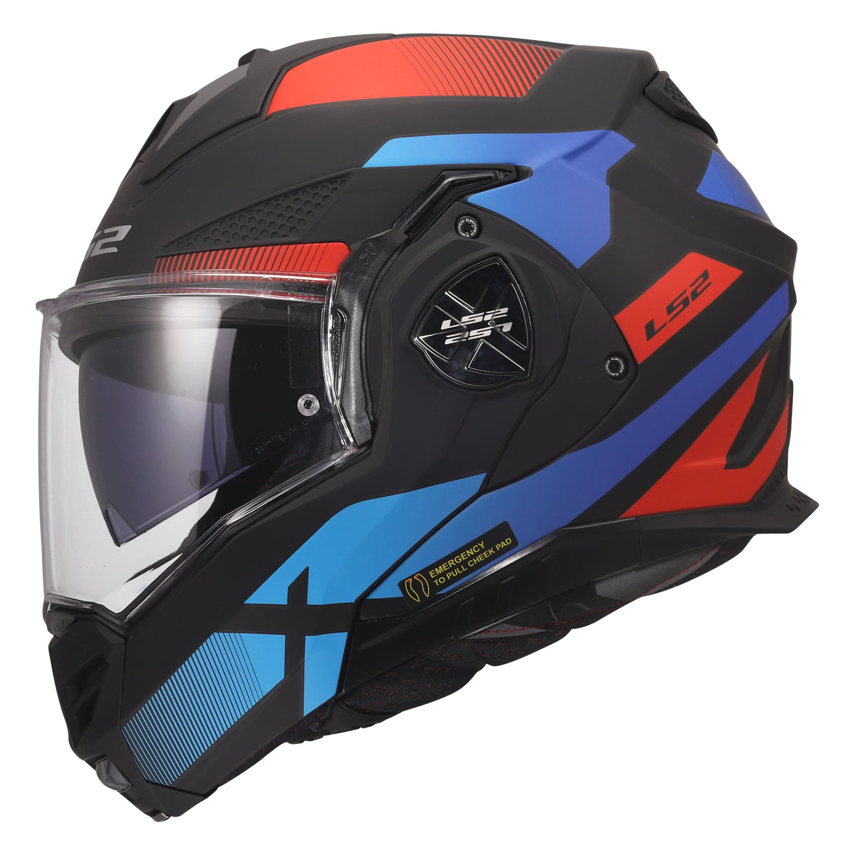 LS2 Advant X Modular Helmet | Nova | Matte Black/Red/Blue | XS–3XL | 901-1111