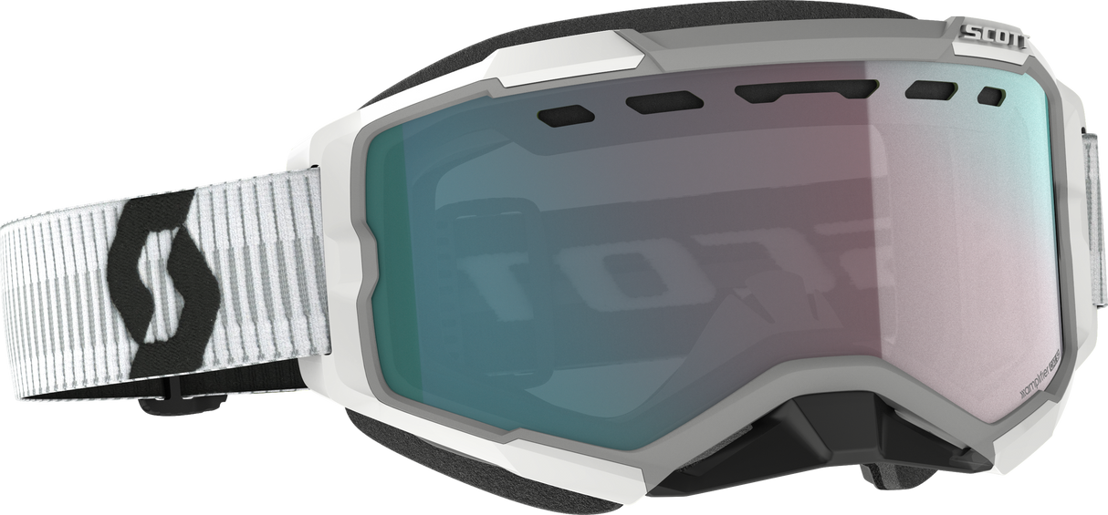 Fury Goggle Snow Cross White W/Enh Aqua Chrome