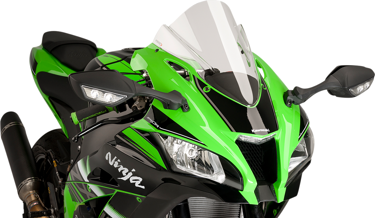 Puig Hi-Tech Parts 8912W Race Windscreen - 14-1/4" - Clear - ZX10R | Street