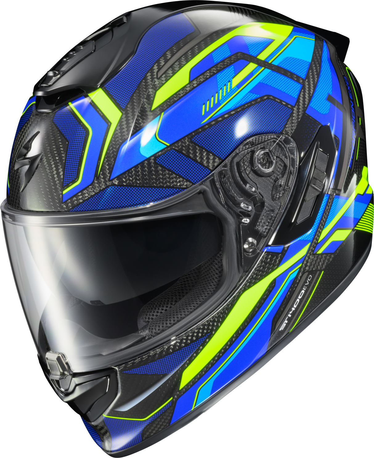 Scorpion - Exo St1400 Evo Carbon Helmet Hex Gloss Blue Md