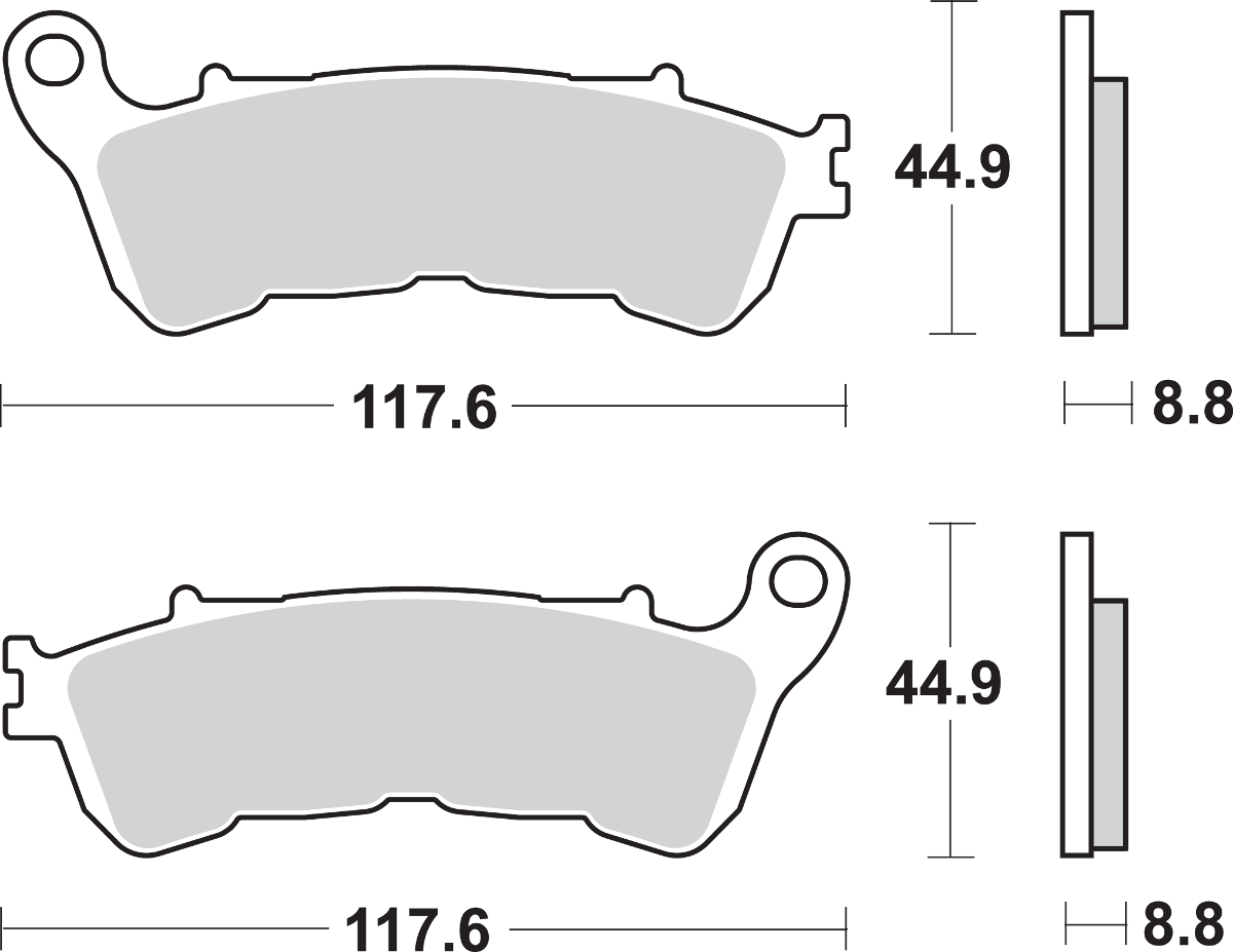 SBS HS Series Sintered Front Brake Pads - 828HS (Honda DCT / Suzuki C109RT Boulevard 2008–2017)