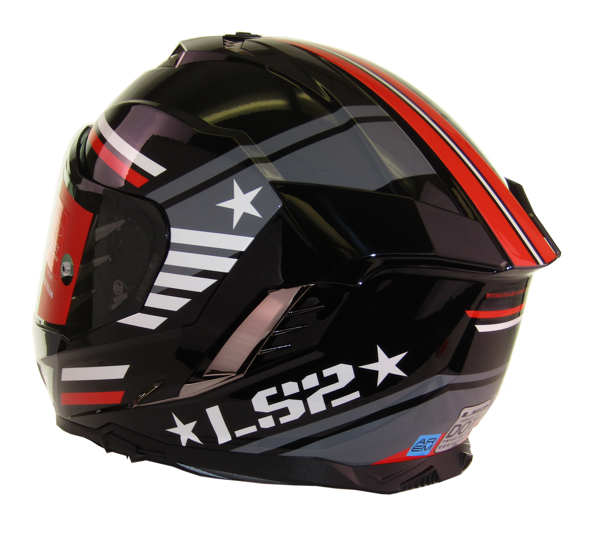 LS2 Assault III Full Face Helmet | Zone | Gloss Black/Gray/Red | XS–3XL | 818-1241