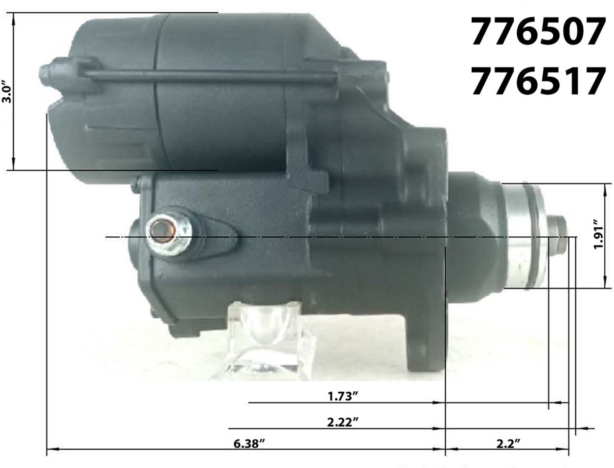 Terry Components 776507 Starter Motor - Harley Davidson - Black Wrinkle | Street