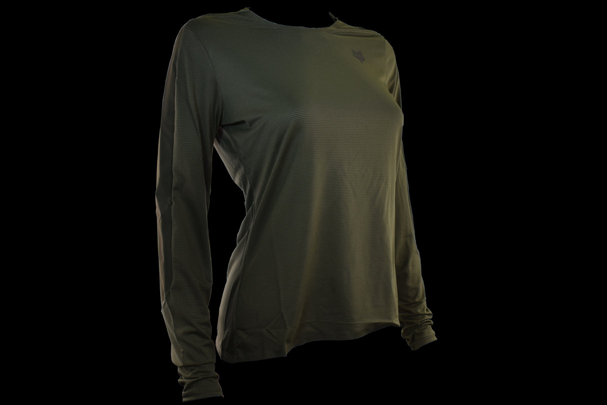Fox Racing - Womens Flexair Ascent Long Sleeve Jersey - Olive Green - S