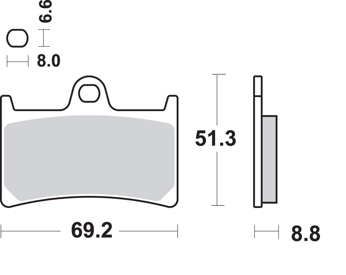 SBS Track Organic Base Front Brake Pads - 634DC (Yamaha / Suzuki / KTM 1993–2025)