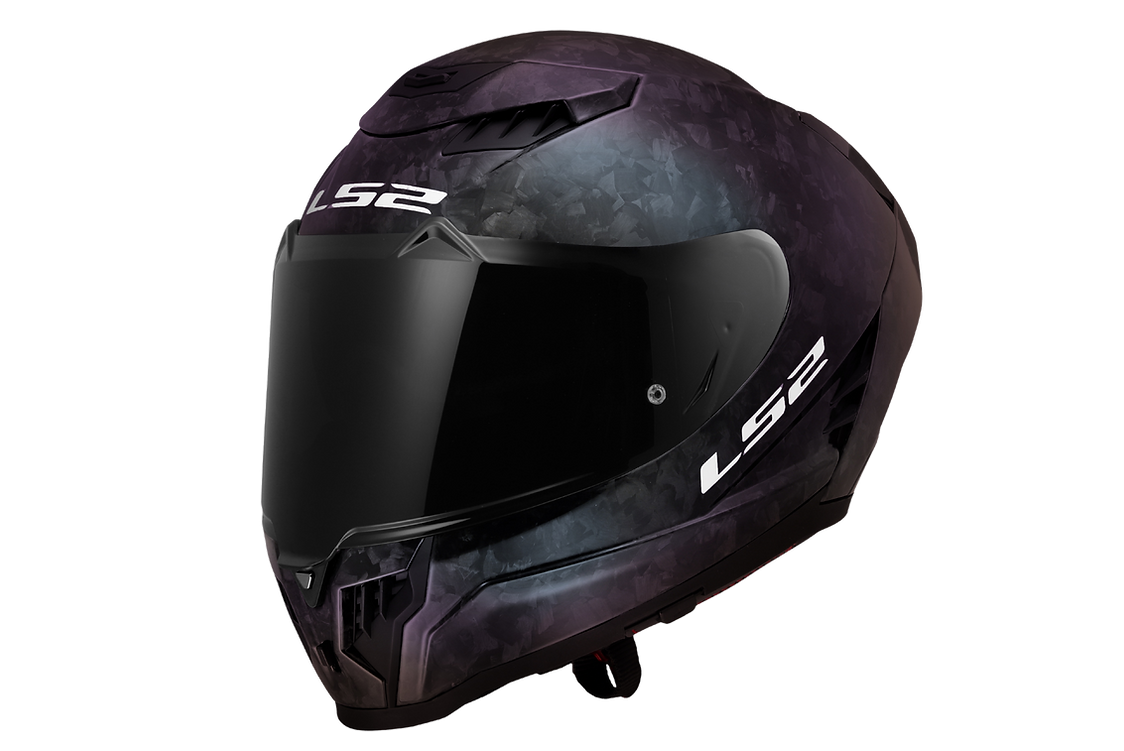 LS2 Dragon Chameleon Gloss Forged Carbon Purple Green