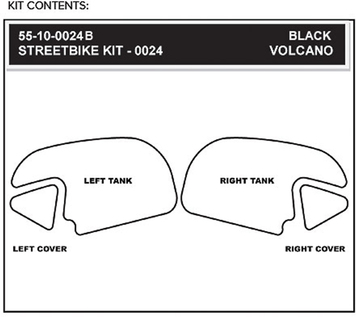 STOMPGRIP 55-10-0024B Tank Grips - Volcano - Black - Honda - CBR '13-'25 | Street