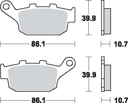 SBS Sintered Rear Brake Pads - 614LS (Buell / Triumph / Honda / Yamaha 1988–2023)