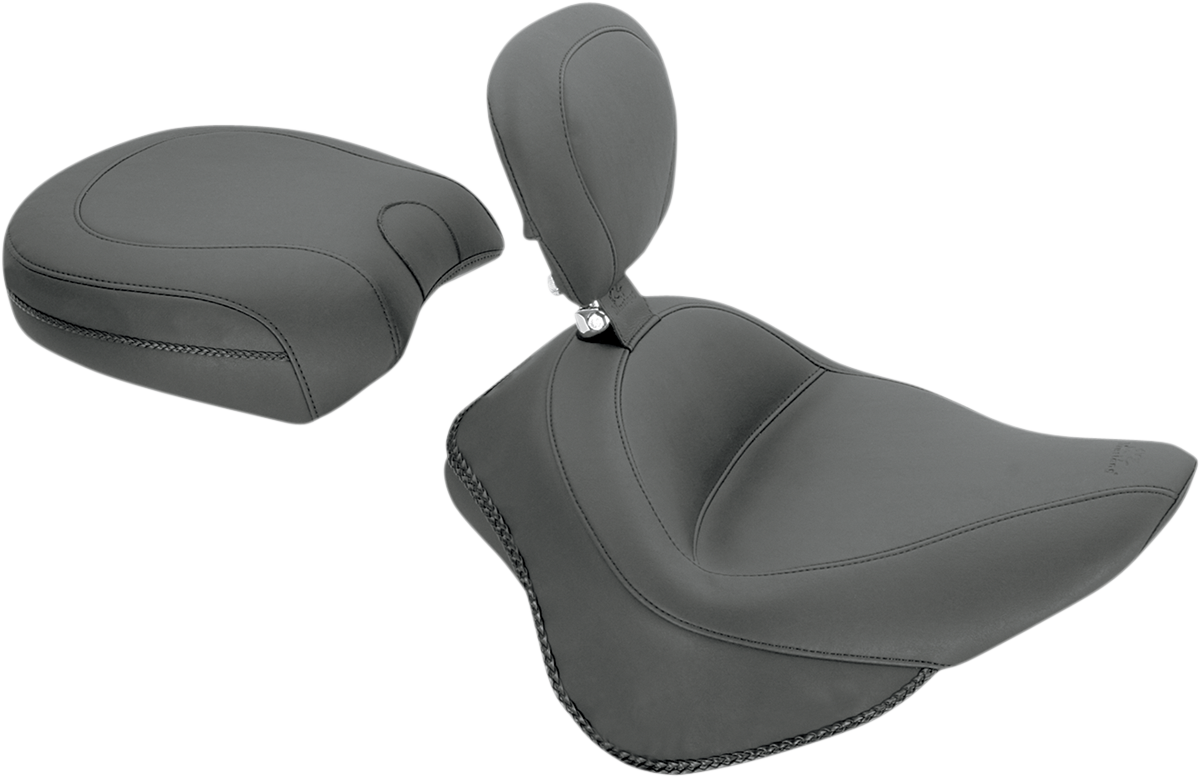 MUSTANG Wide Solo Seat - With Backrest - Vintage - Black - Smooth 79742