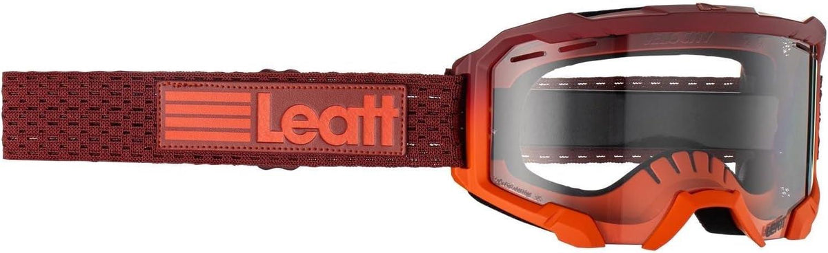 Leatt Velocity 4.0 MTB Goggle | Flame | Clear 83% Lens | Bulletproof WideVision