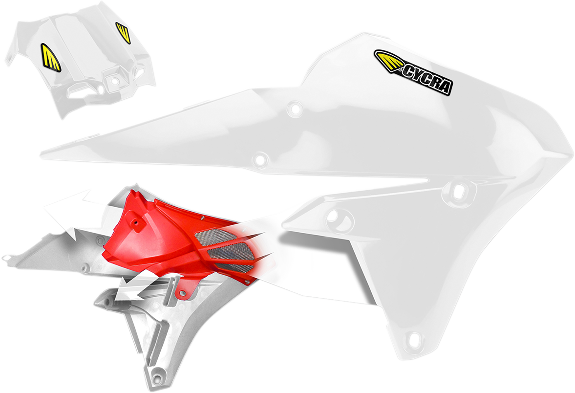 Cycra 1CYC-1782-42 Powerflow Shrouds - White - Yamaha - YZ/WR '14-'19 | Off-Road