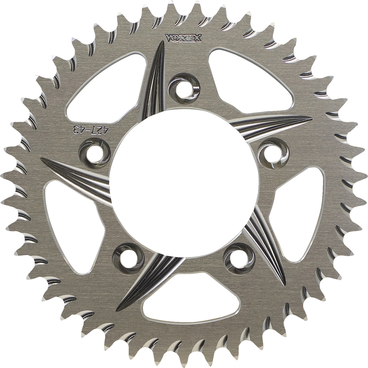 VORTEX 427-43 Aluminum Sprocket - Silver - Rear - 43 Tooth | Street
