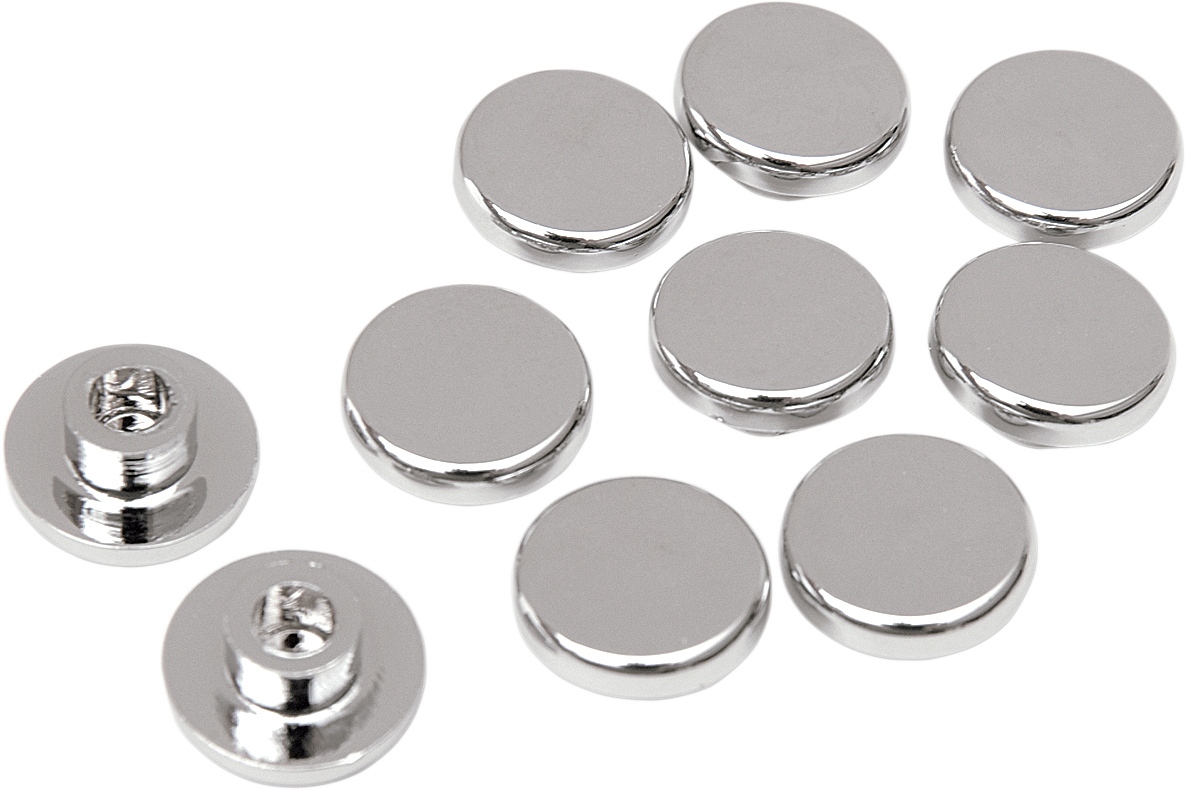 DRAG SPECIALTIES Bolt Covers - Allen/Buttonhead - Top Cover Only - 1/4" - Chrome - 10 Pack 352044